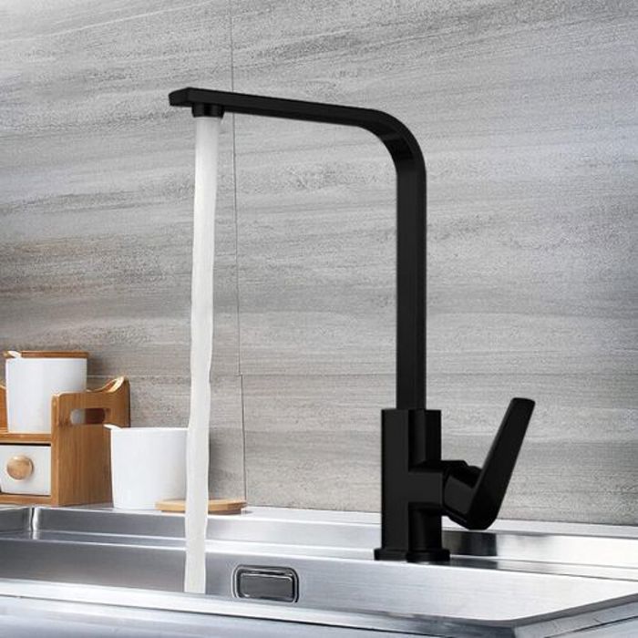 Robinet mitigeur - Haute Gamme - Noir Mat - Rotation 360 - Eau Chaude et Froid - Métal