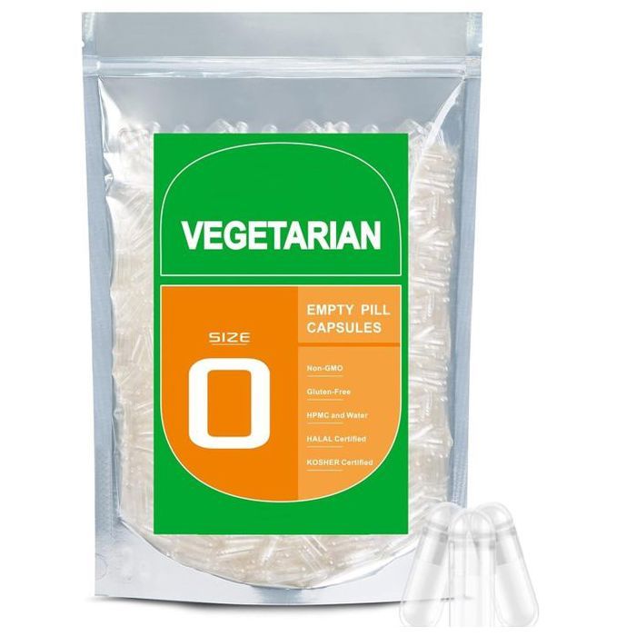 Gélules vides végétales taille 0 (1000 unités) , compatibles avec la machine de remplissage de capsules 0