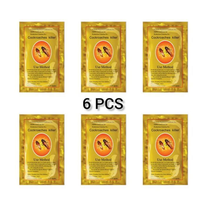 Poudre appât efficace, Insecticide spécial, Anti-cafards 6pcs