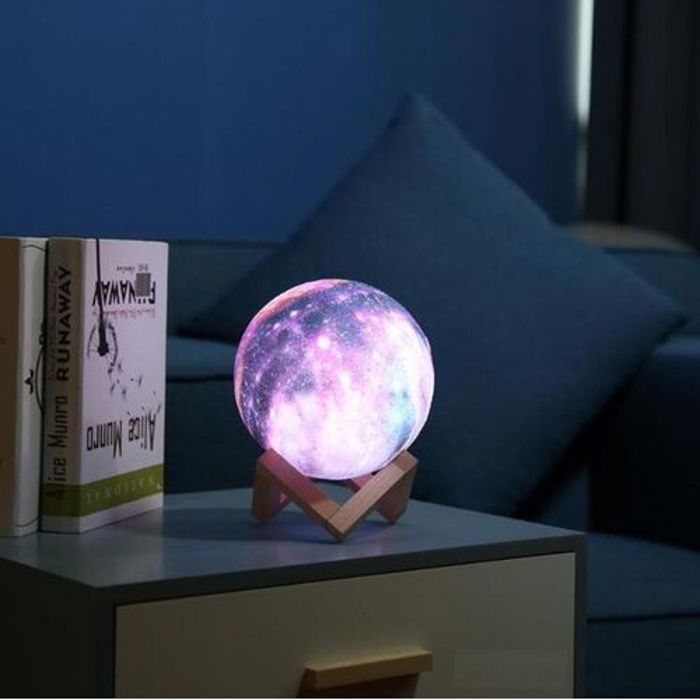 Lampe 3D - Moon - Lampe Lunaire - Tactile - Rechargeable USB - Télécommande