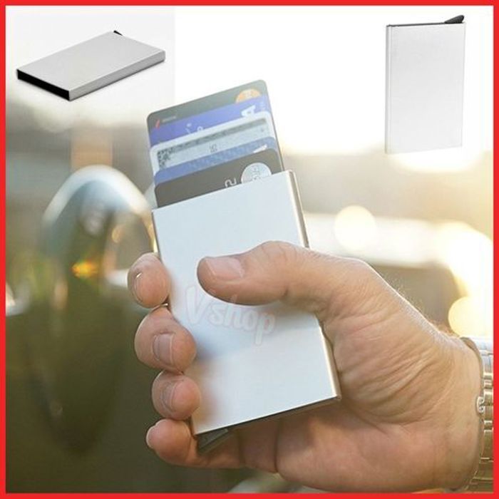 Porte Carte de Crédit - RFID - Automatique - Métallique - Argenté - Mixte