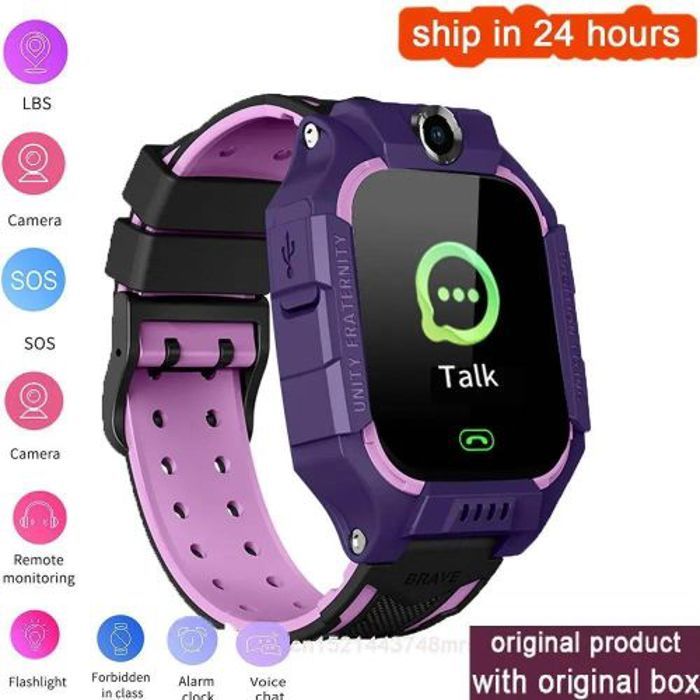 Montre connectée - Q12 - Enfants - Étanche - Appel 2G - Caméra intégrée