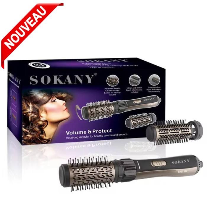 Brosse à lisser– Séchage, lissage et bouclage professionnels Sokany SD-903