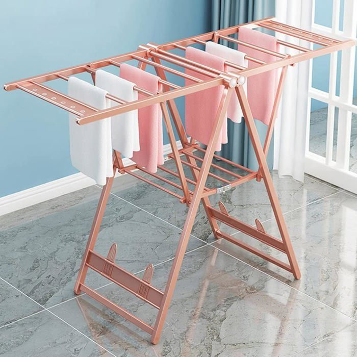 Étendoir à linge en aluminium, stable et pliable