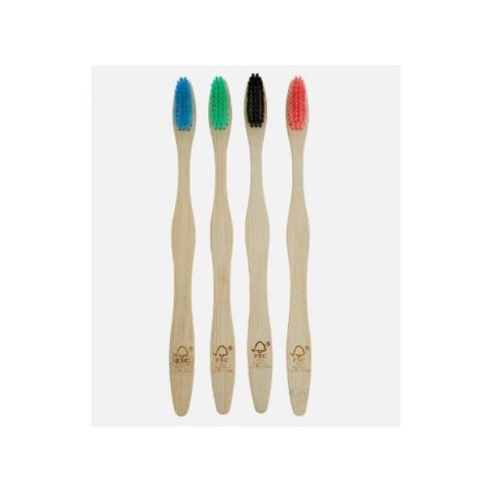 Pack 4 Brosses en BAMBOU 100% Bio dégradable-Poils charbon doux et souples