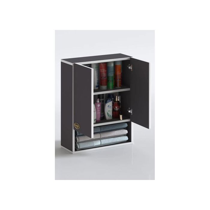 meuble de salle de bain Noire Bakunin, 60x40x20, pour cuisine, bureau (m.n.)