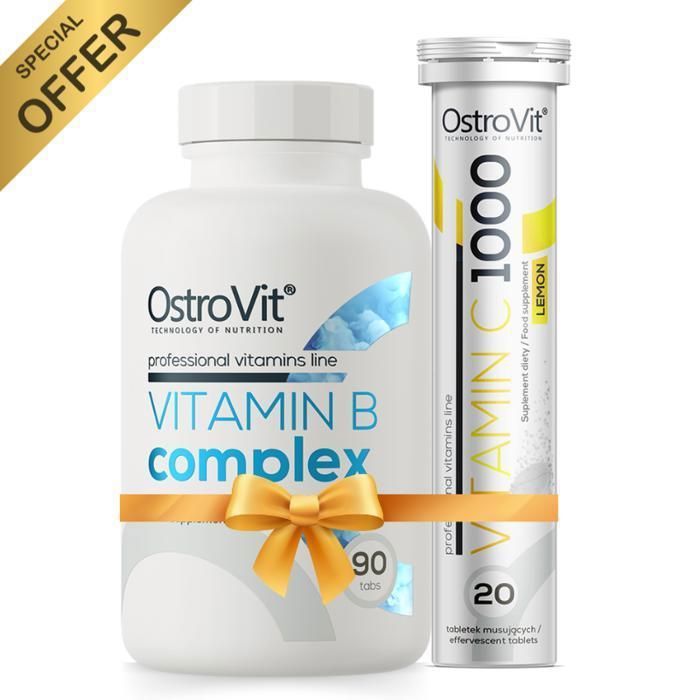 Pack Vitamin B Complex 90 Tabs + Vitamine C 1000 mg 20 Tabs Lemon