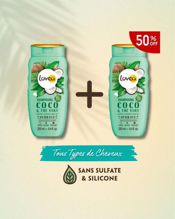 lovea-Lot 2 Shampoings Coco & Thé Vert LOVEA