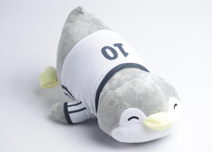 Peluche - GENERIC - Pingouin gris allongé - 30 cm - Douceur - Mixte - Pour enfants