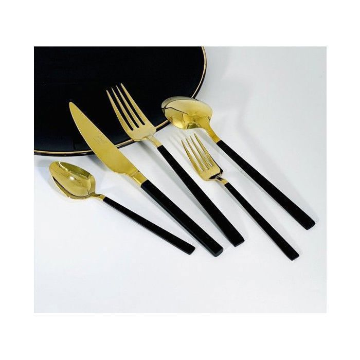 Ensemble de Couverts 30pcs dore noir