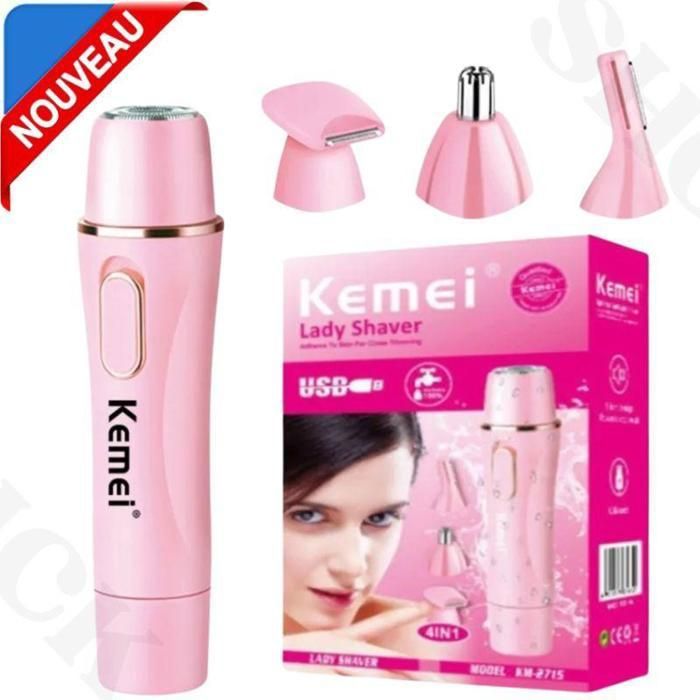 Epilateur rasoir électrique rechargeable premium 4en1 KM-2715