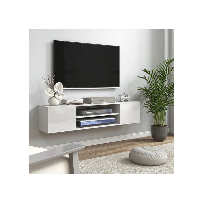 Meuble TV suspendu avec rangement