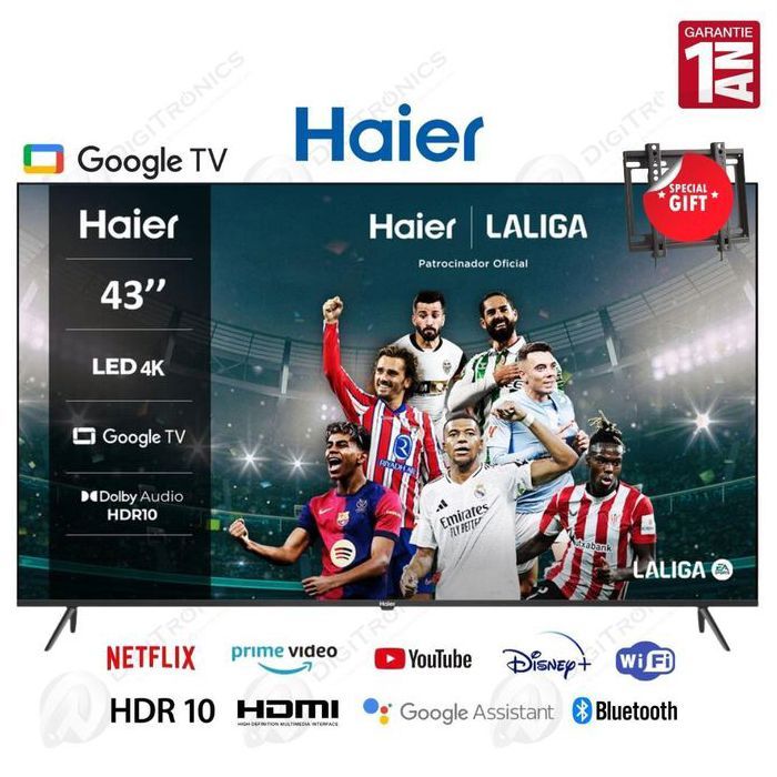 TV 43 pouces - HAIER - H43K800UX - 4K UHD - Smart TV - HDR10 - Bluetooth