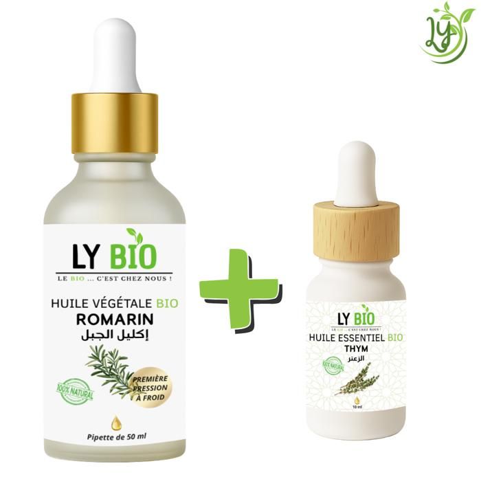 LYBIO PACK HUILE ROMARIN 50ml - PIPETTE + HUILE ESSENTIEL THYM 10ML