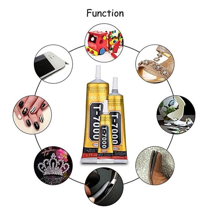 ZHANLIDA Colle T-7000 Super Liquide 50 ml Colle pâte Noir Mastic Adhésif Pour Téléphone Tactile Écran Cadre De Réparation Bricolage