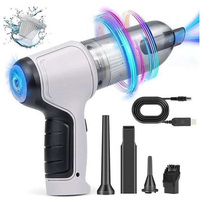 Aspirateur à Main, Mini Aspirateur de voiture sans Fil Rechargeable Puissant, couleur aléatoir