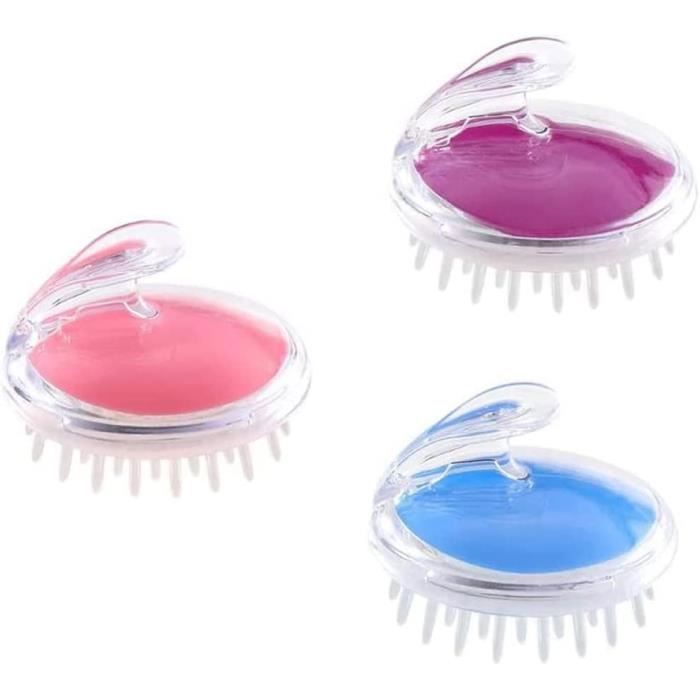 3Pcs Brosse de Massage pour Cuir Chevelu,Le Masseur du Cuir Chevelu Brosse à Cheveux en Silicone Silicone Brosse de Masseur Tê[2087]