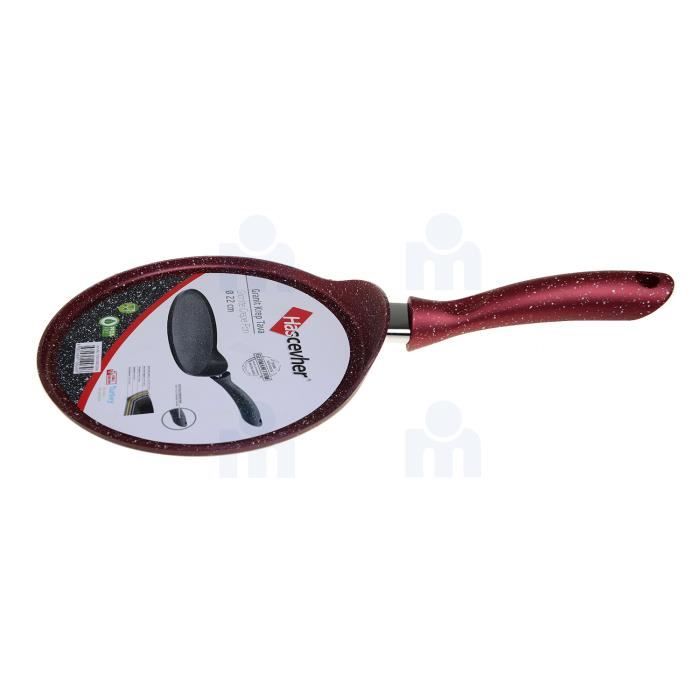 Crêpière en granit 22cm épaisseur 3mm rouge HASCEVHER
