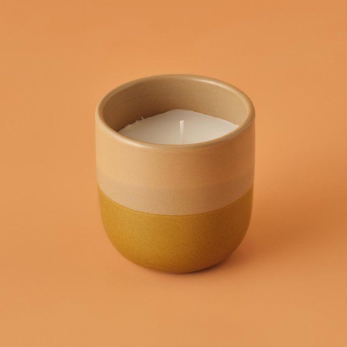 Bougie parfumée - BELLA MAISON - Lait d'avocat - Jaune - 9x9x9 cm - Paraffine