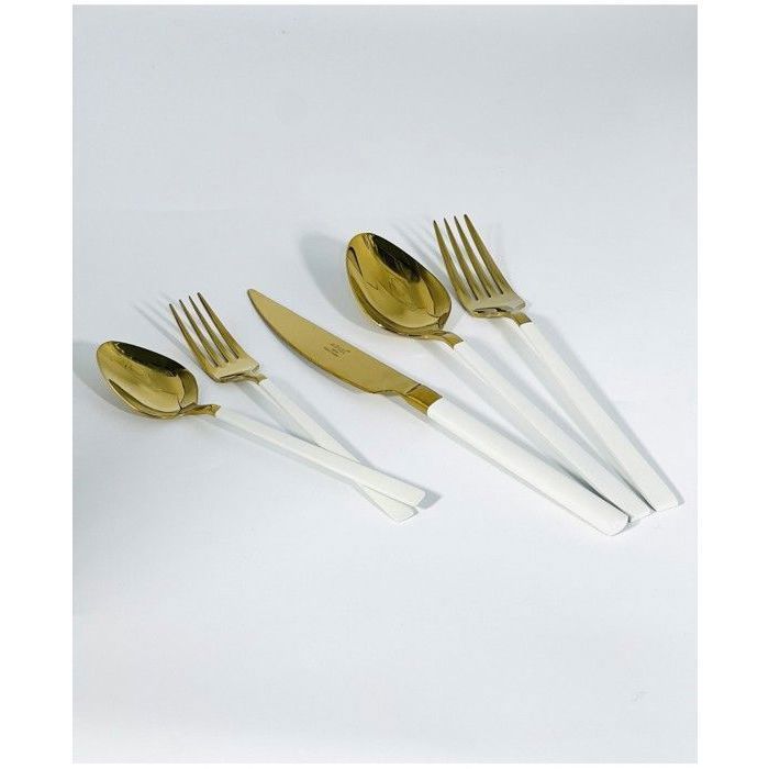 Ensemble de Couverts 30pcs dore blanc