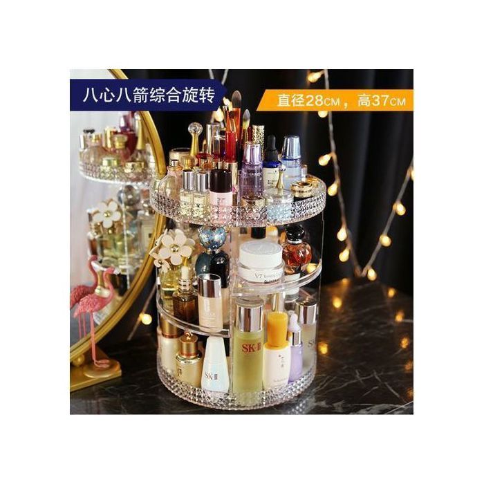 Organisateur rangement cosmétique rotative transparent 360°,Coffret Maquillage