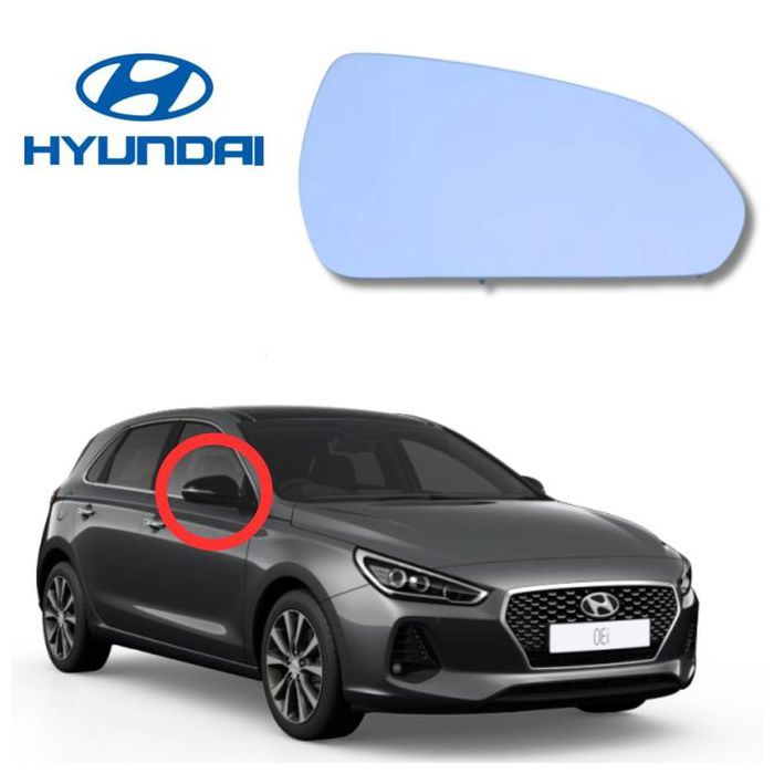 Verre Rétroviseur Droit Pour Hyundai I30 (PDE, PD, PDEN)