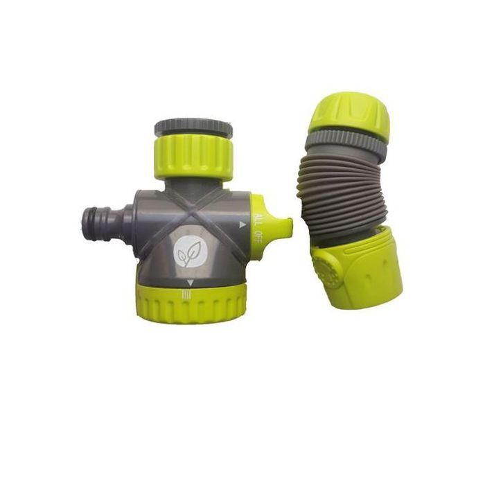 Double sortie avec stop adaptateur de robinet 2 voies avec connecteur, 13mm+15mm