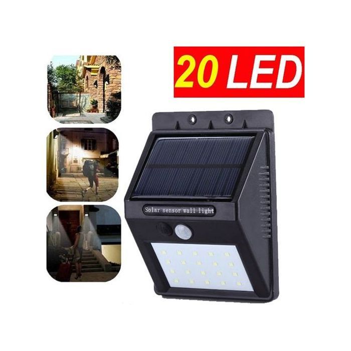 20 led lampe solaire murale extérieur capteur de mouvement lampe étanche résistance à l'eau
