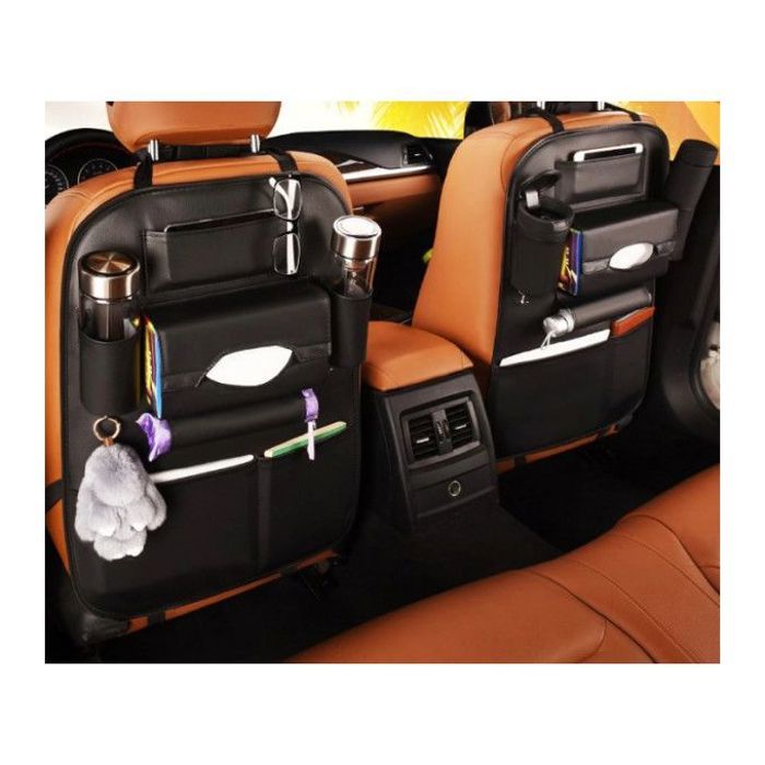 Sac de rangement pour siège de voiture, s'accroche au dos du siège pour un rangement pratique.