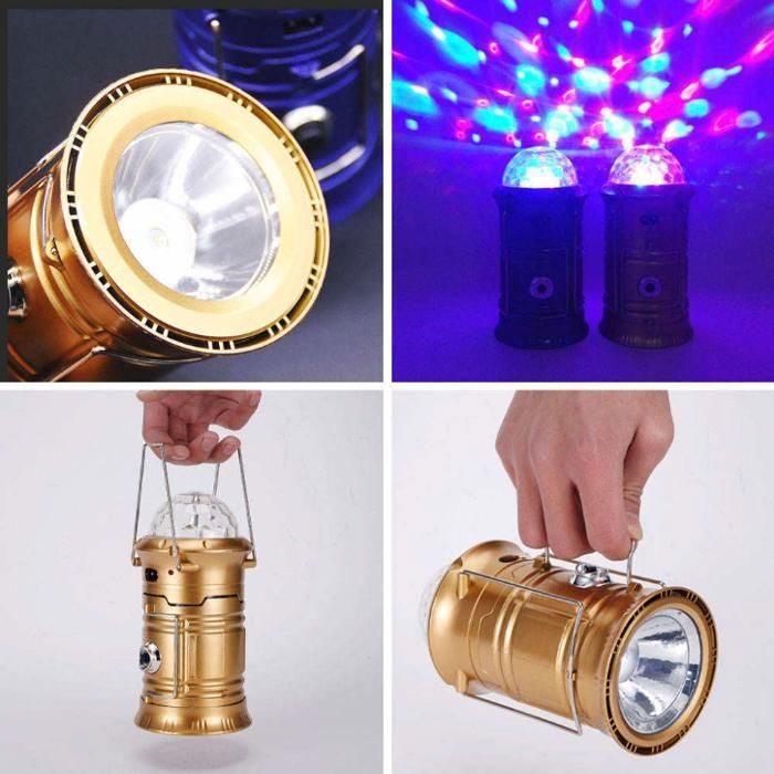 Lampe de camping 3 en 1 avec torche et effets lumineux multicolores