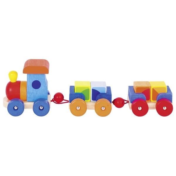 Train en bois GOKI avec blocs de construction
