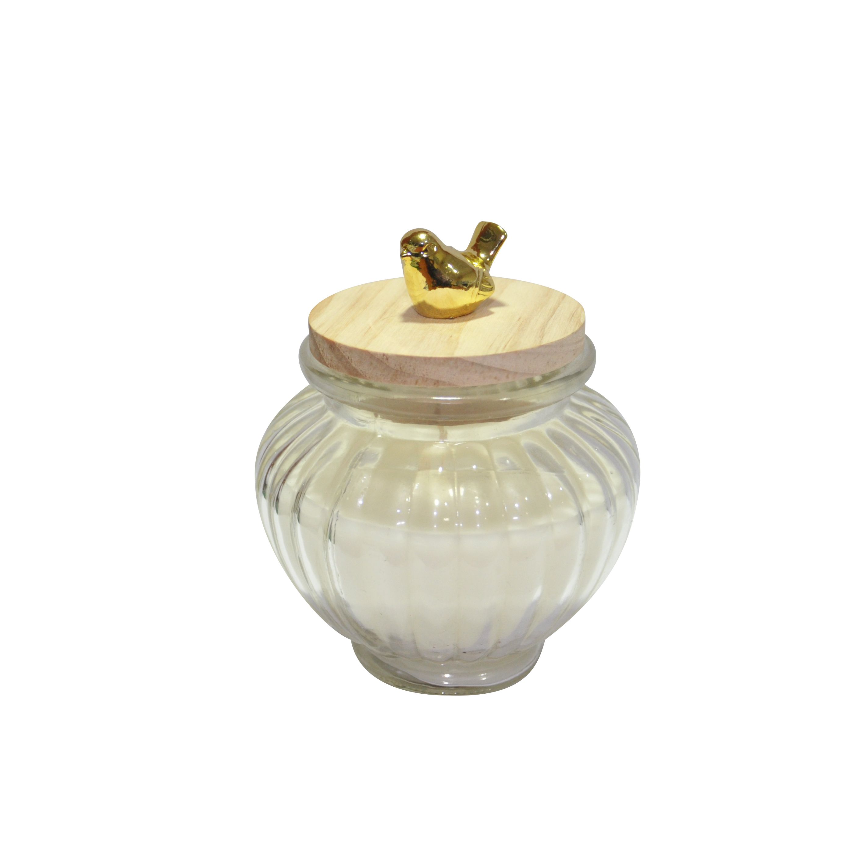 BOUGIE BOCAL PARFUME EN VERRE AVEC COUVERCLE 9X8.5 CM