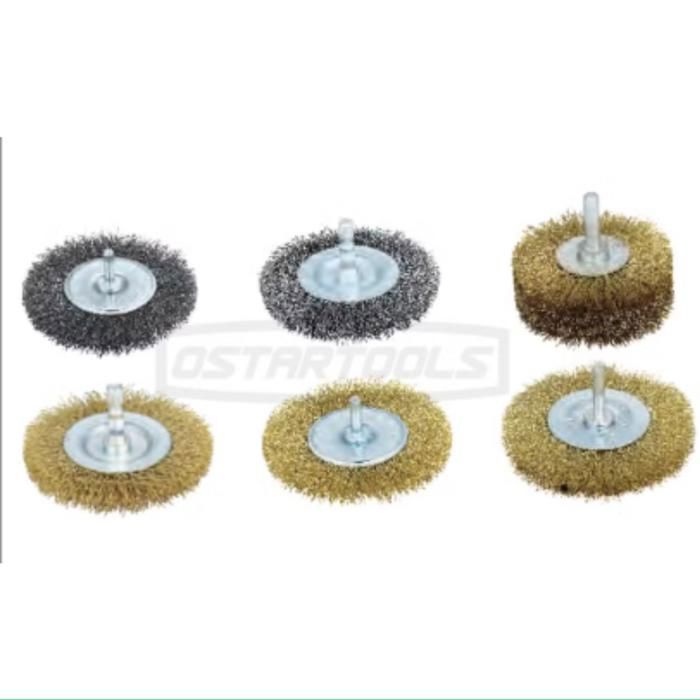 brosses de fil d'acier revêtues de cuivre pour de fil-polir la roue plate (Couleur aléatoire)