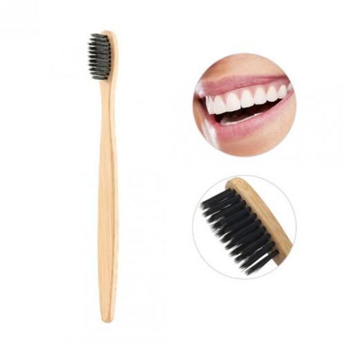 Brosse à dents - Écologique - Bois de bambou - Charbon - Douceur - Biodégradable