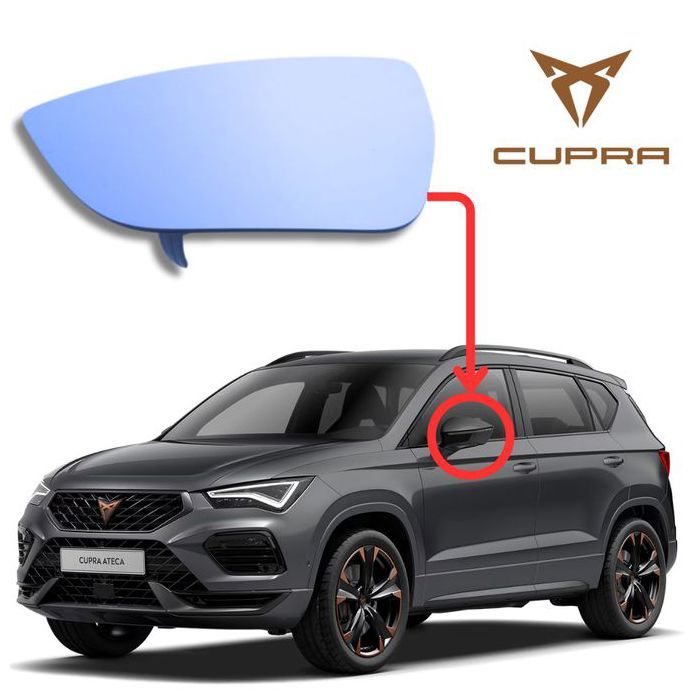 Verre Rétroviseur Gauche Pour Cupra Ateca (KH7)