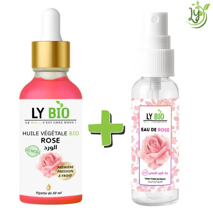Pack de soins - LYBIO - Huile de rose 50ml + Eau de rose 100ml - Hydratant - Mixte - Bébé