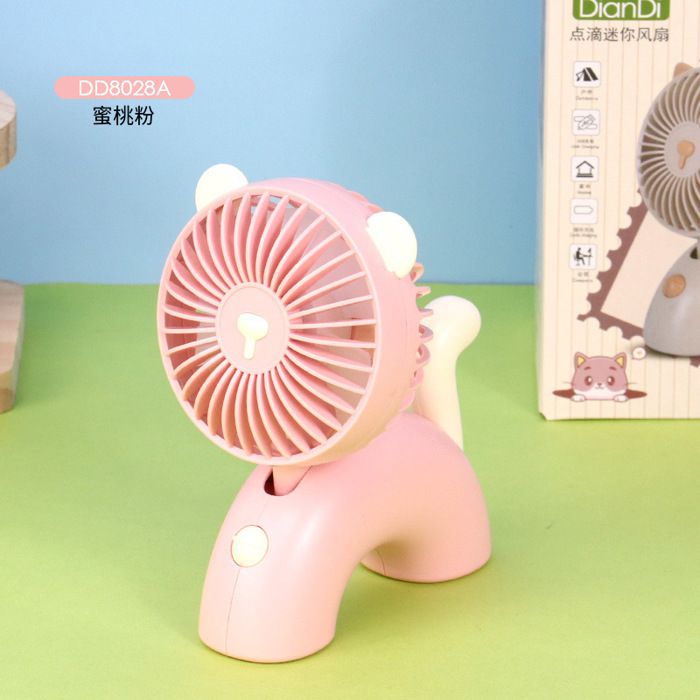 Mini ventilateur portatif mignon, rechargeable en forme de chat - compatible Refroidir le visage lors l'utilisation pour maquillage