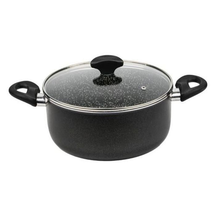 Bella faitout en granit avec couvercle en verre faitout 28 cm