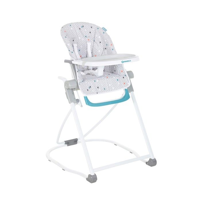 Badabulle - Chaise Haute Grise - Compacte et Multipositions pour Bébé