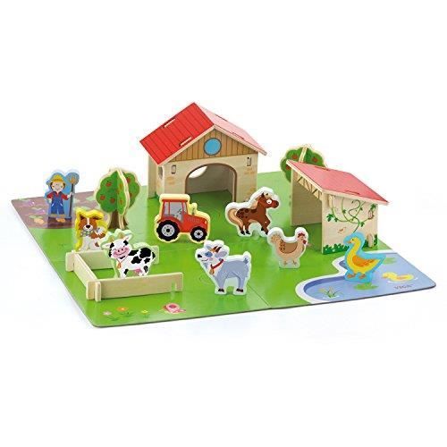 Puzzle 3D - Viga Toys - Ferme - Animaux - Moins de 100 pièces - Pour Enfant de 3 ans et plus