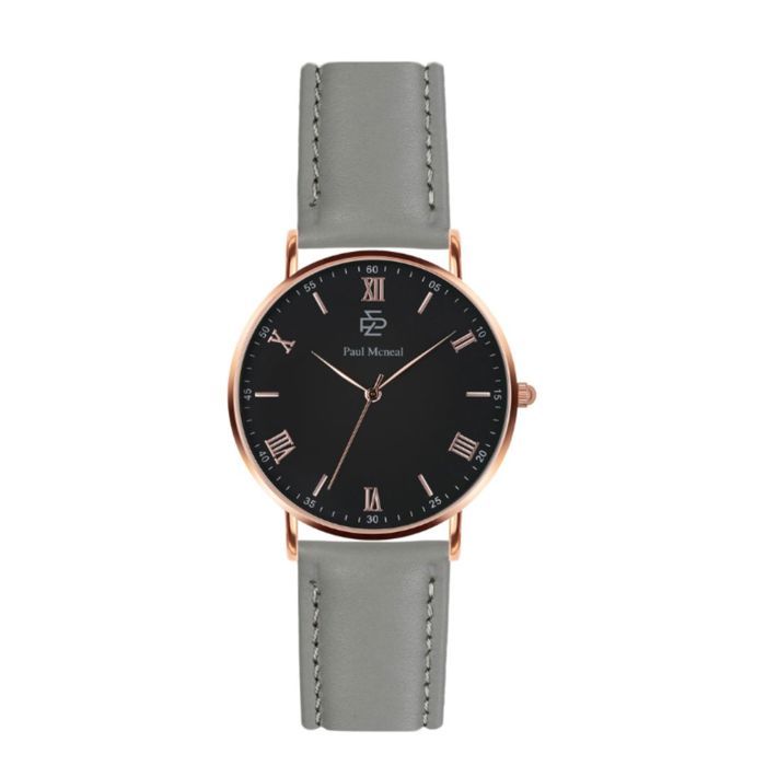 Montre - PAUL MCNEAL - MBI-B048R - Cuir Gris - 40 mm - Quartz - Analogique
