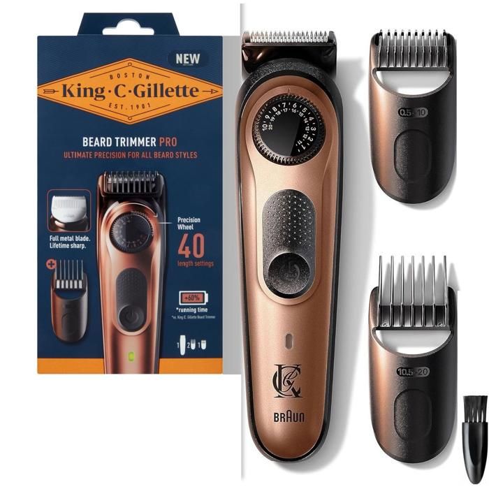 Gillette Tondeuse barbe et cheveux pour homme rechargeable King.C 40 Reglages