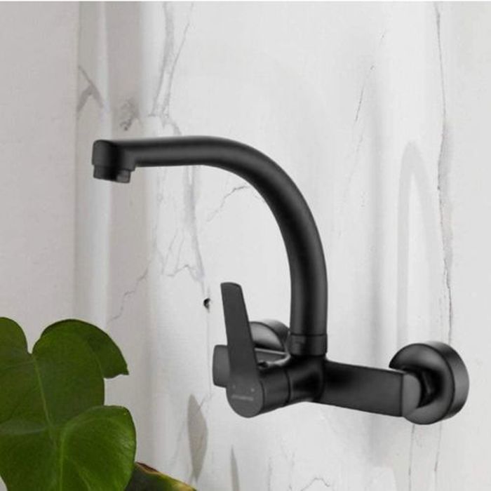Robinet Mitigeur de cuisine chaude froide mural Noir, Haute Qualité
