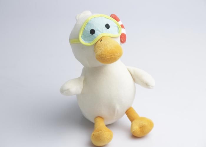 Peluche - GENERIC - Canard Blanc - 25 cm - Masque de Plongée - Douceur et Résistance