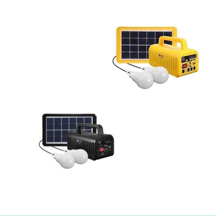 Générateur Panneau Solaire - Non spécifié - Camping - Éclairage LED - Charge USB - Radio FM (Couleur aléatoire)