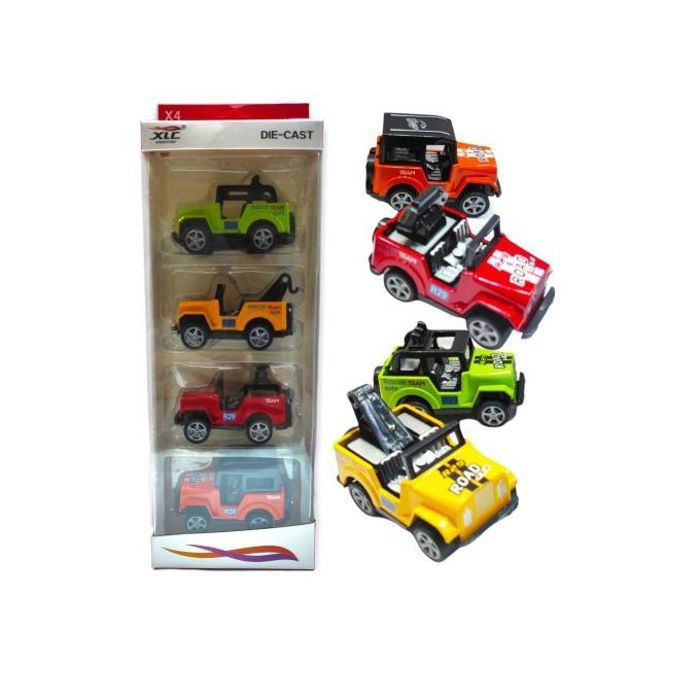 Ensemble 4 voiture 4x4 en miniature métal