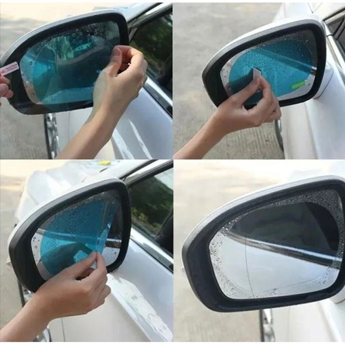 Film Transparent Imperméable pour Rétroviseur de Voiture – Protection Anti-Brouillard, Lot de 2