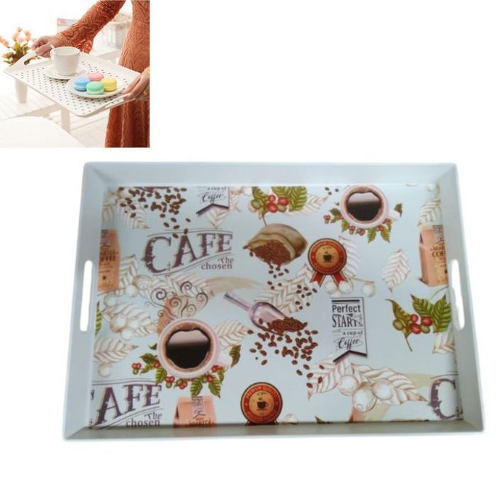Plateau de Service Rectangulaire 39x28 cm – Style et Utilité pour Chaque Occasion