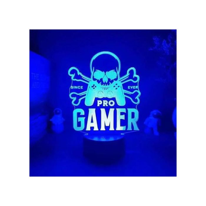 Lampe de nuit 3D LED - Gamer - Playstation Xbox - 12, 16 couleurs - Télécommande - Écologique