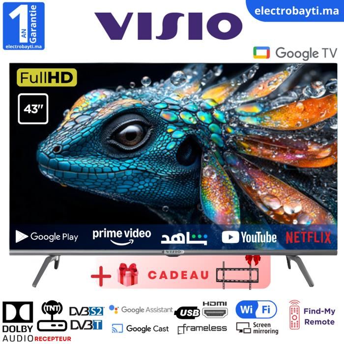 Smart TV - VISIO - 43 Pouces - FHD 1080p - WiFi & Bluetooth - Design Mince